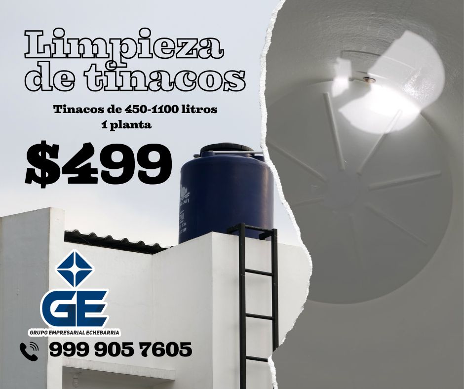 Limpieza y mantenimiento de tinacos de 450 a 1100 litros por Grupo Empresarial Echebarria