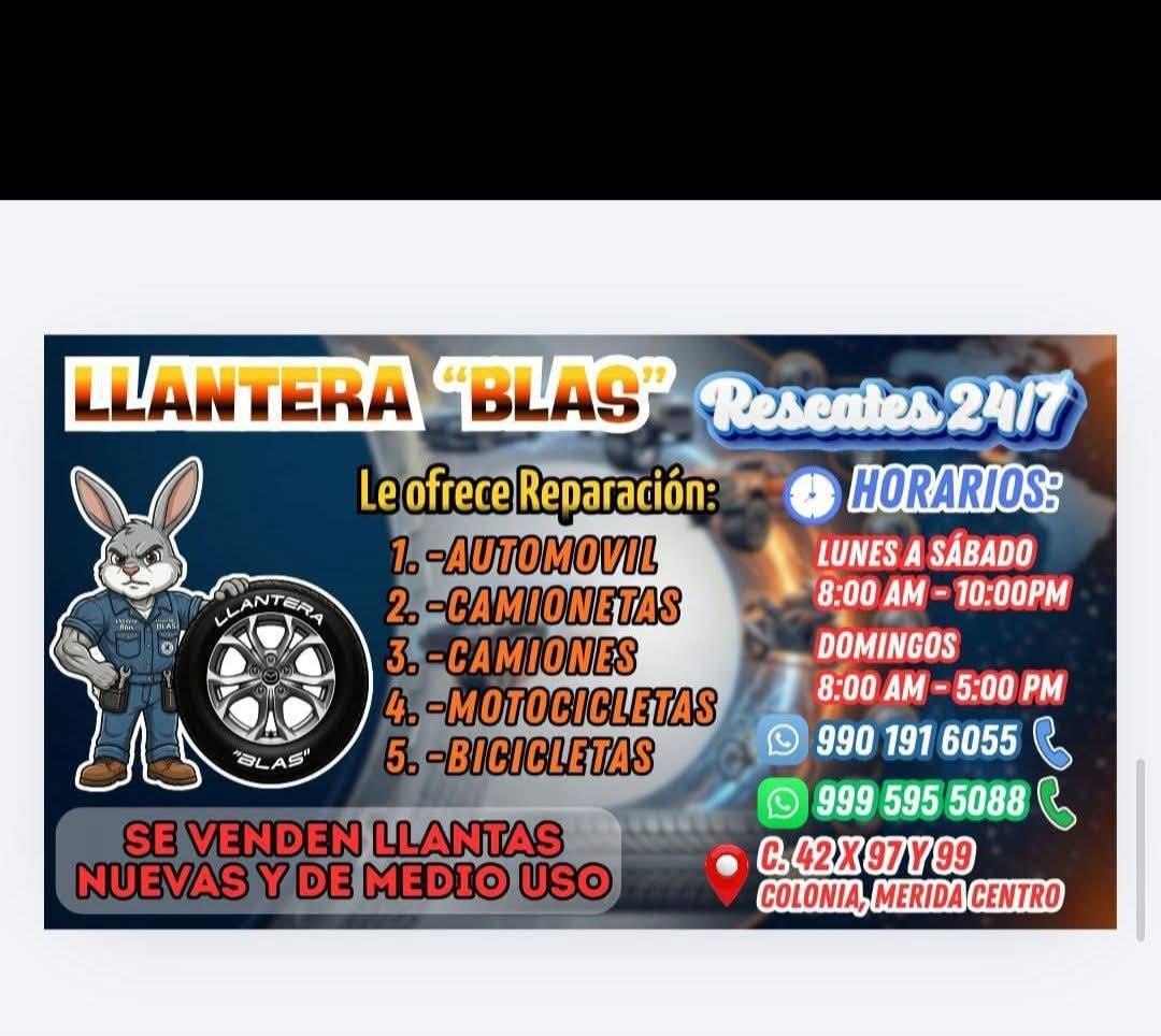 LLANTERA BLAS: Reparación y venta de llantas nuevas y de medio uso en Yucatán
