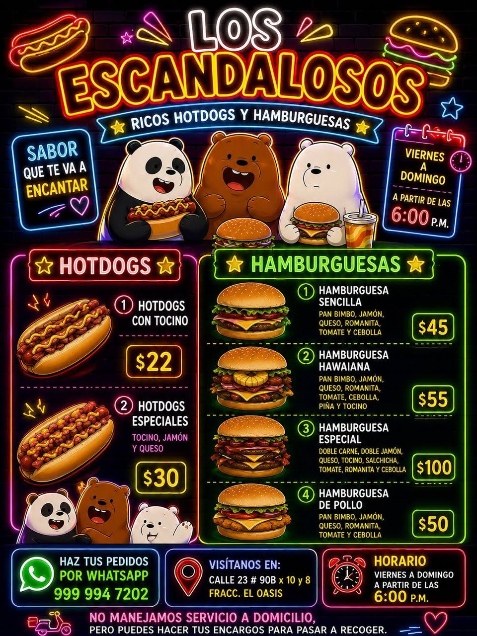 Los Escandalosos: Hotdogs y Hamburguesas Artesanales con Sabor Inigualable