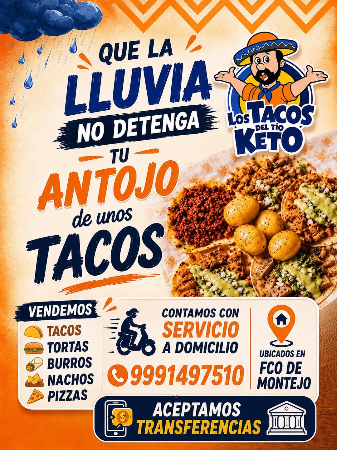 Los Tacos del Tío Keto: Tacos, Tortas, Burros, Nachos y Pizzas con servicio a domicilio