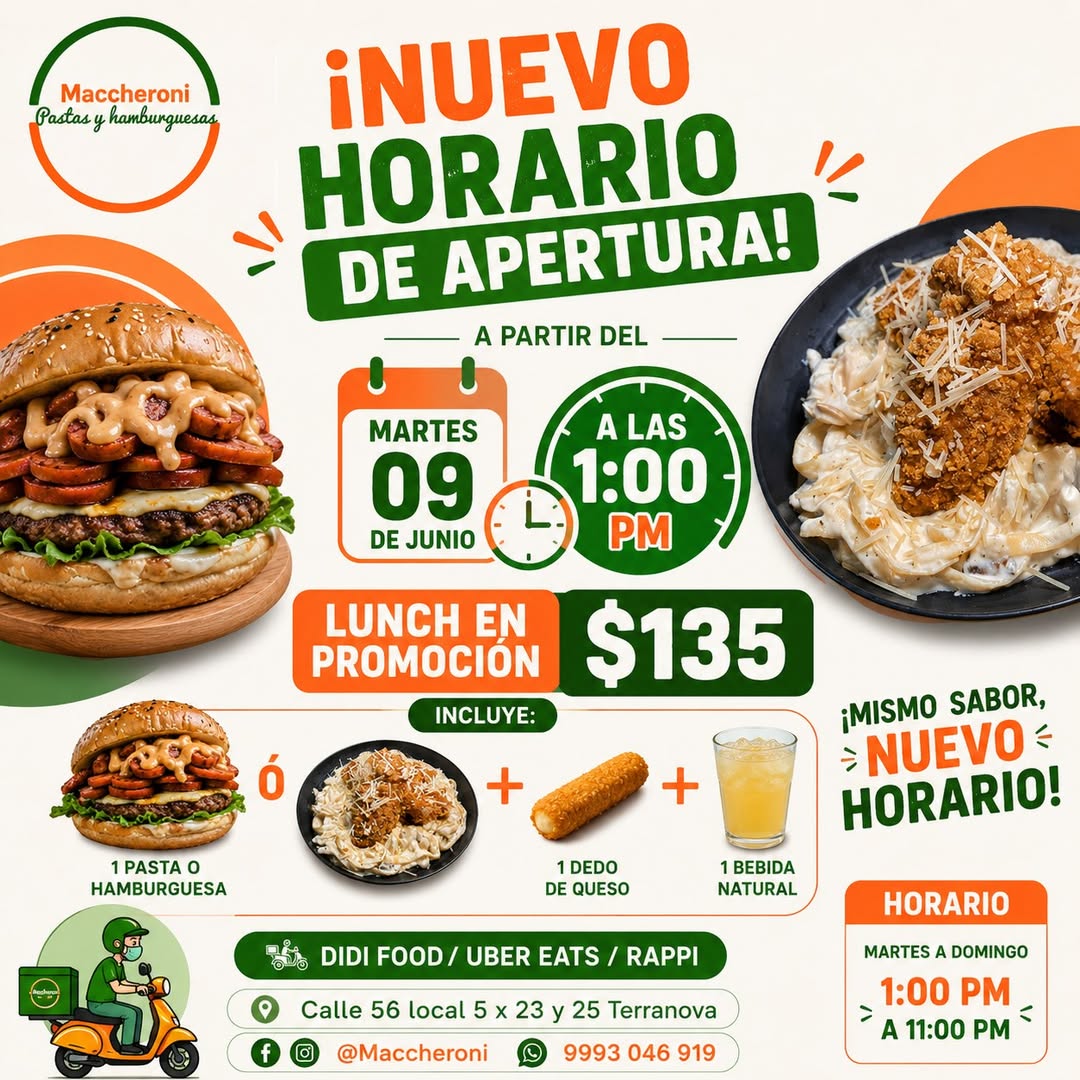 Maccheroni Pastas y Hamburguesas