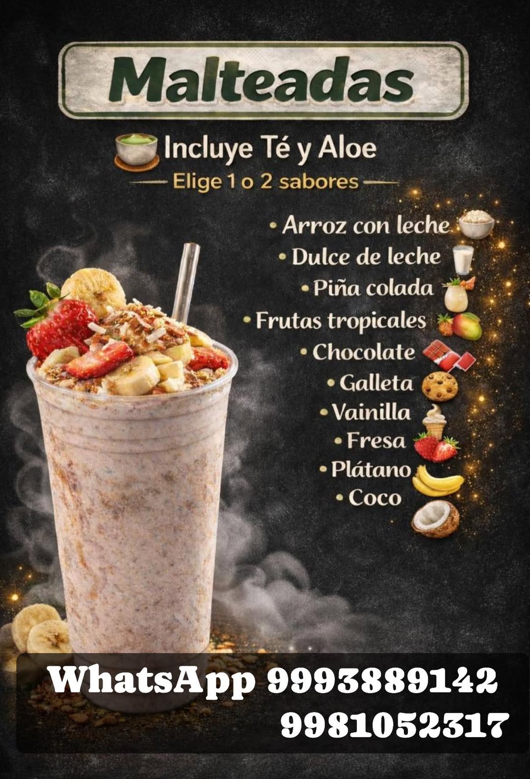 Malteadas con Té y Aloe frente a Boxito Terranova