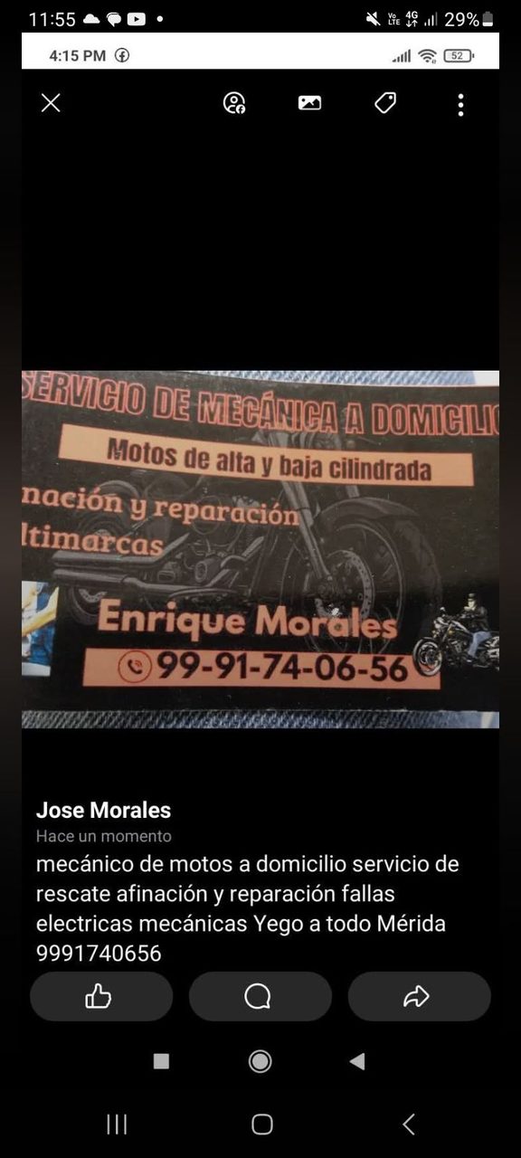 Mecanica de motos a domicilio — Santa Cruz Palomeque