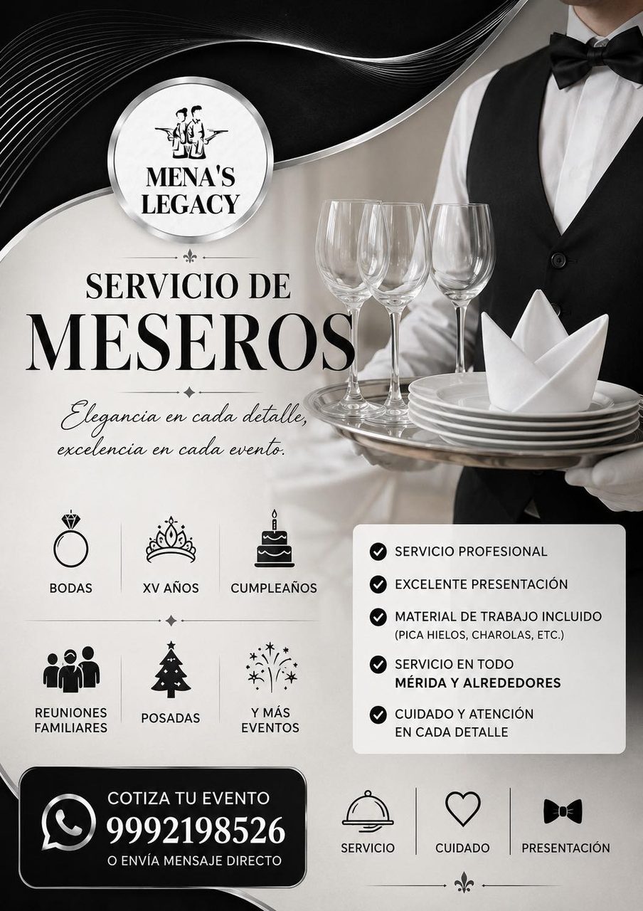 Mena's Legacy Service, Meseros para Eventos