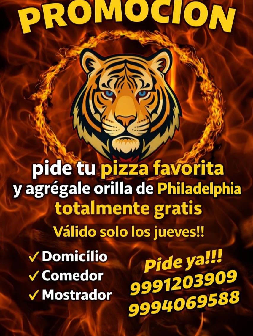 Menú completo y pizzas recién hechas con fresas y jugos naturales