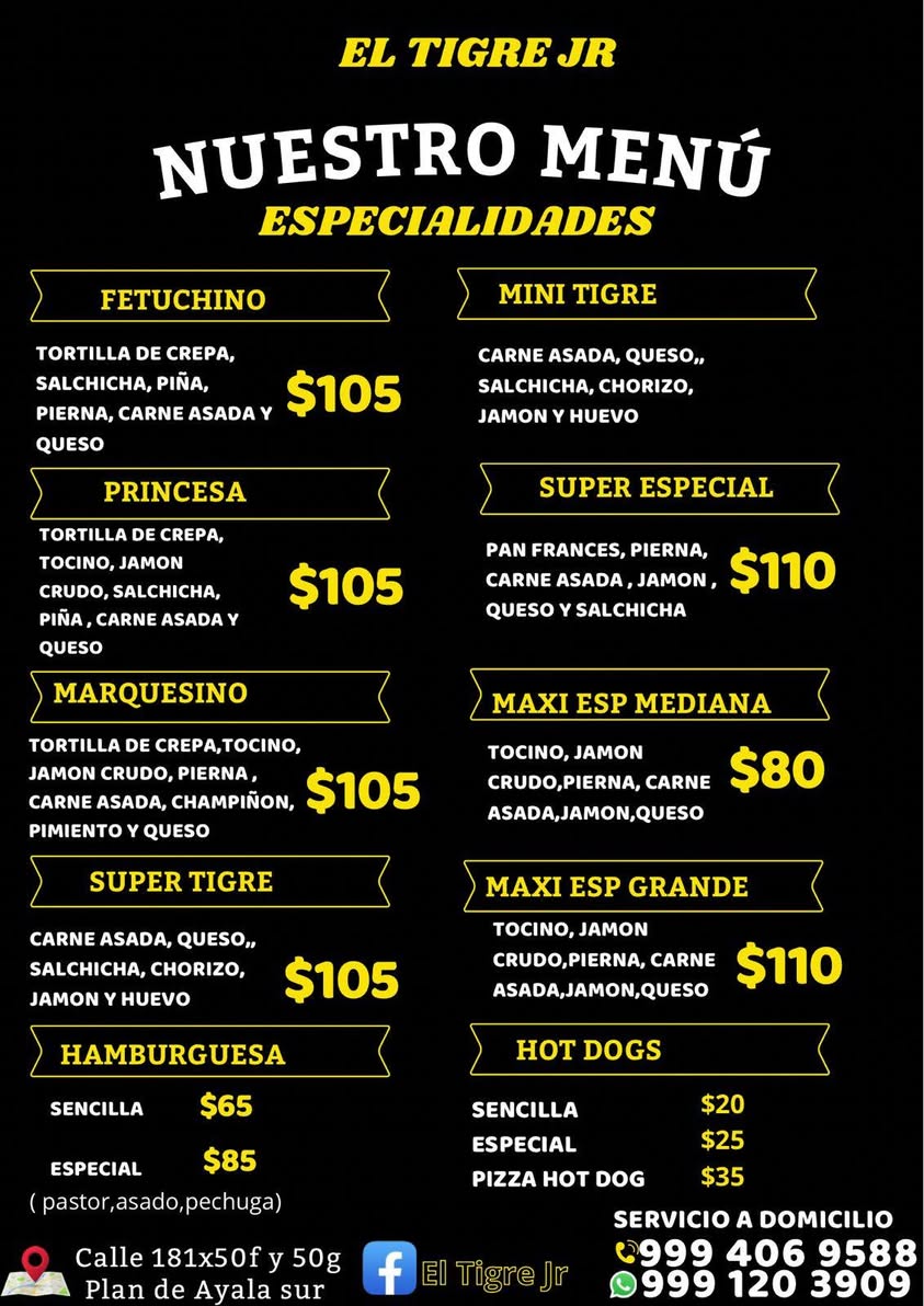 Menú completo y pizzas recién hechas con fresas y jugos naturales