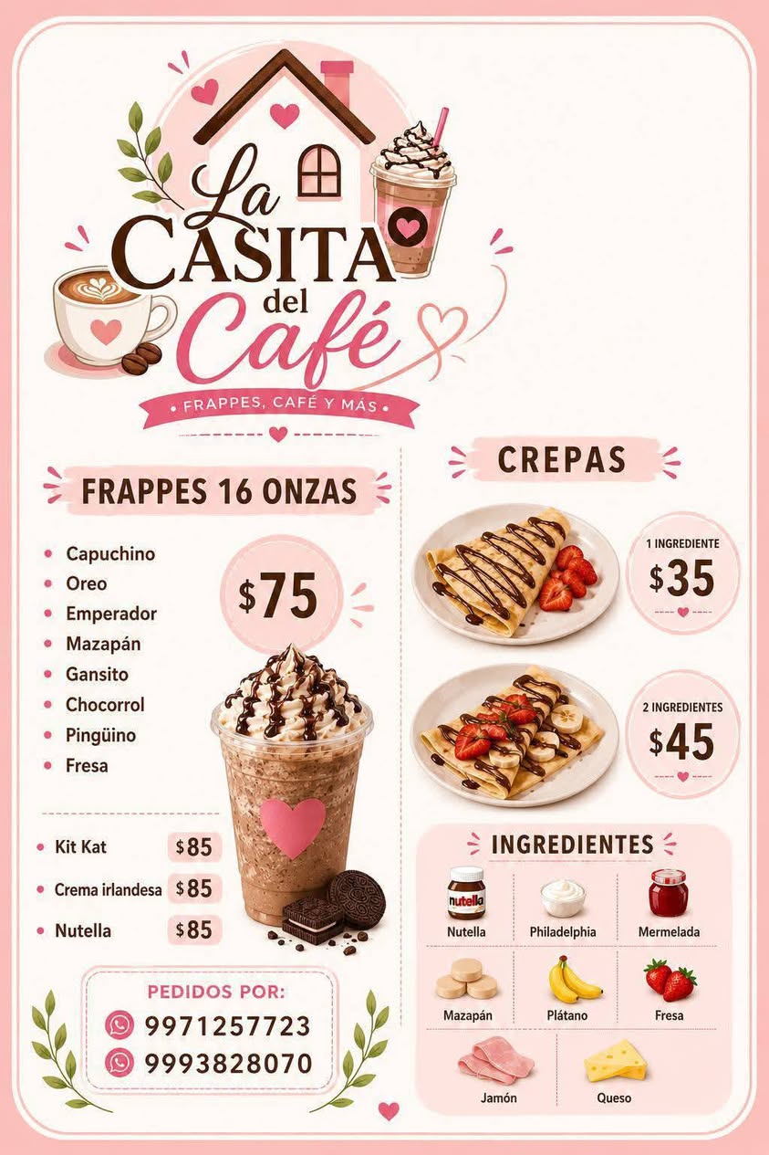 Mini Hotcakes, Crepas y Queso Napolitano con Frappes