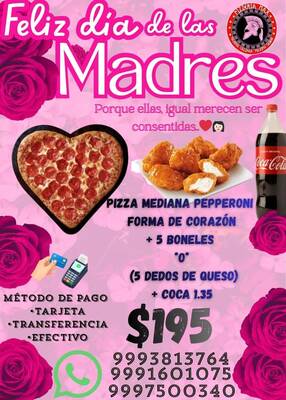 Pizza en forma de corazón para mamá, Pizzería Max — Roble Agrícola