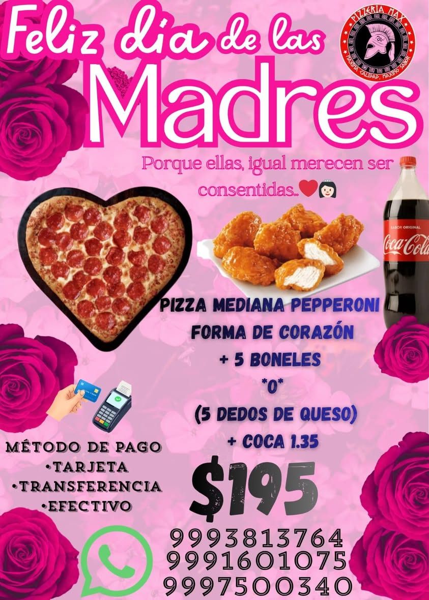 Pizza en forma de corazón para mamá, Pizzería Max