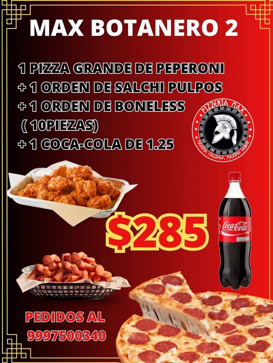 Pizza en forma de corazón para mamá, Pizzería Max