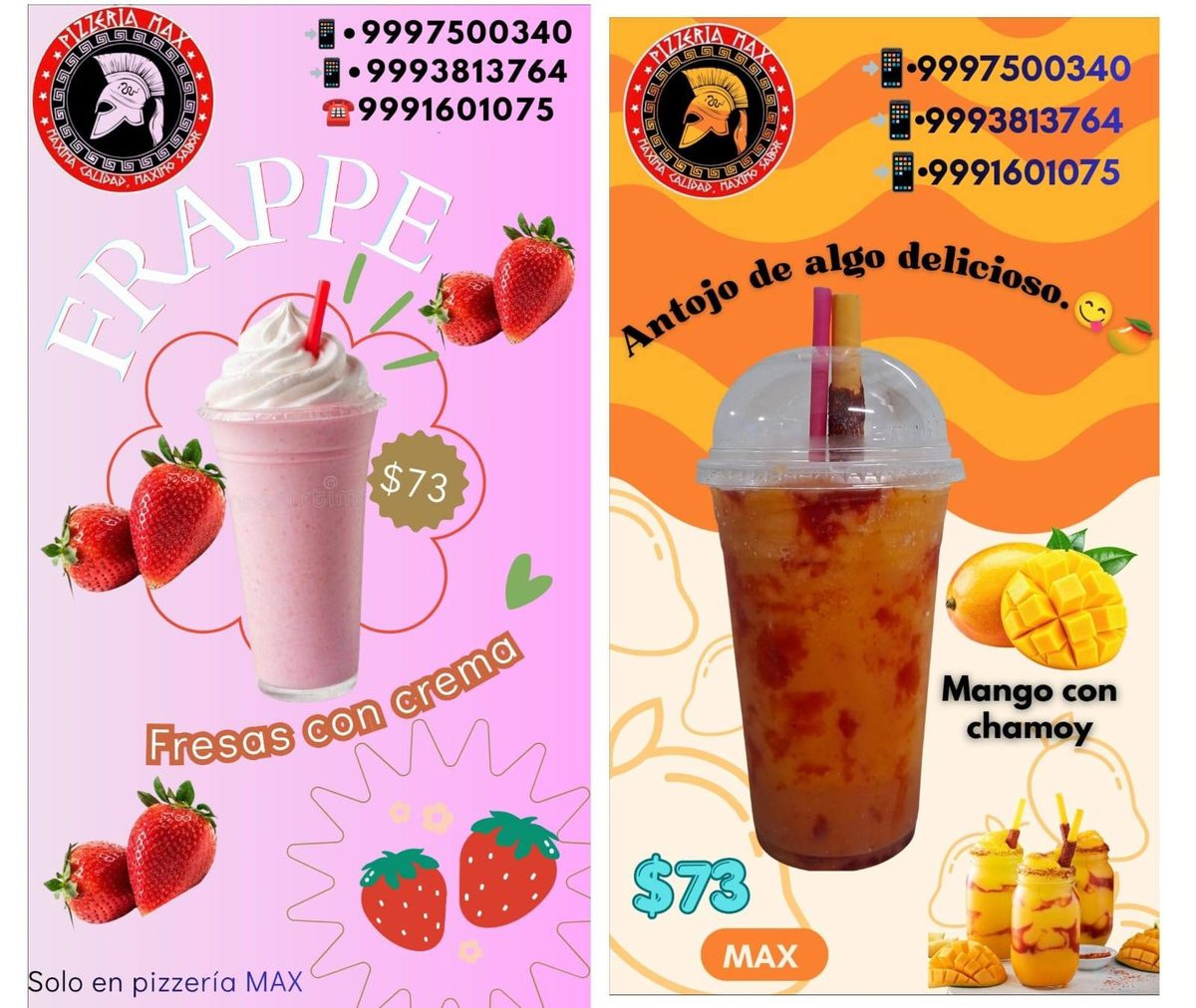 Pizzeria Max: Cena Especial y Frappé para el Día de las Madres
