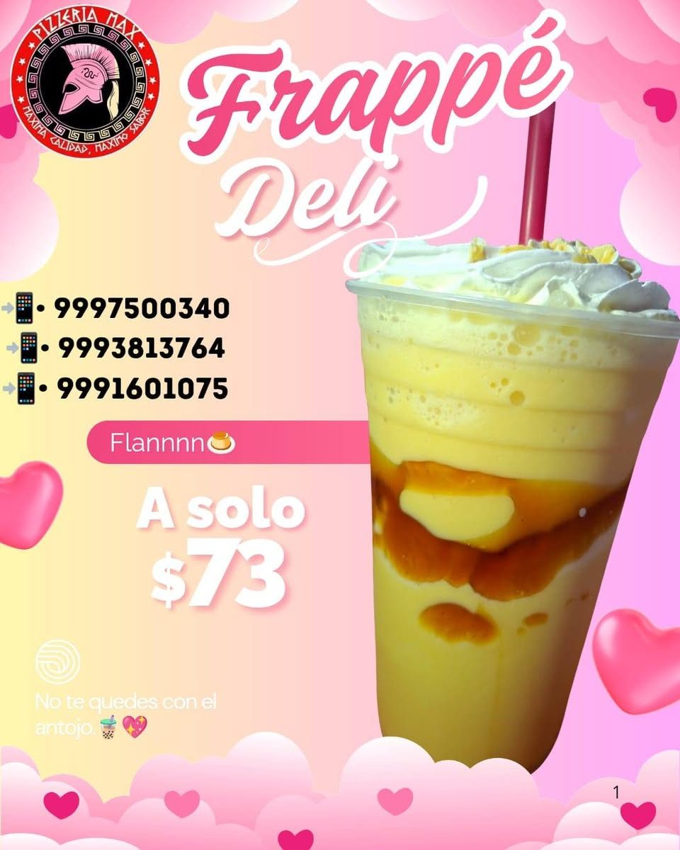 Pizzeria Max: Cena Especial y Frappé para el Día de las Madres