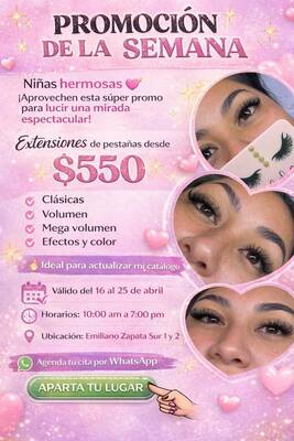 Diosa Lash Studio, Extensiones de Pestañas desde $550 — Emiliano Zapata Sur
