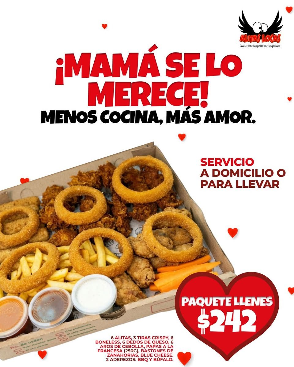Alitas Locas Xoclan: Paquetes para Mamá