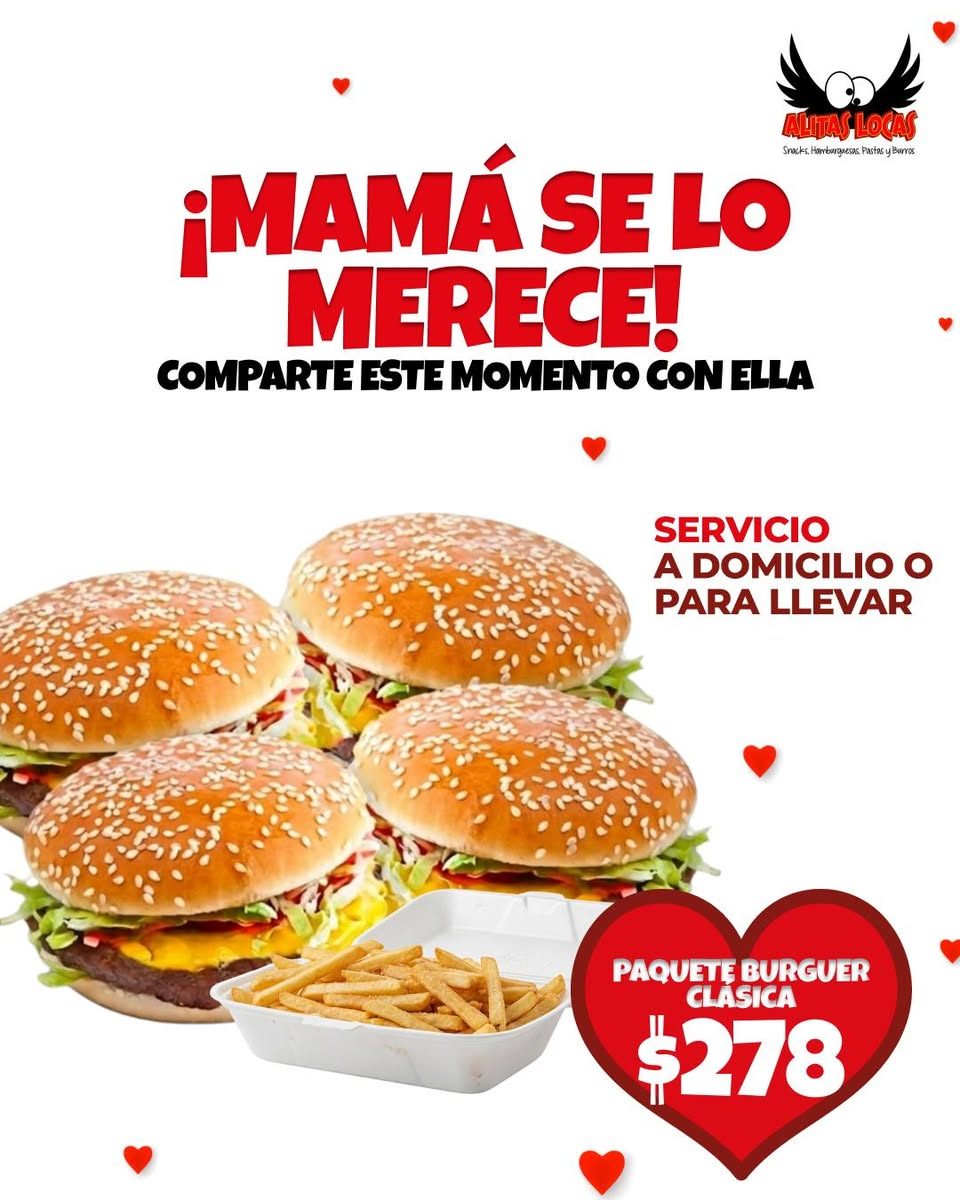 Alitas Locas Xoclan: Paquetes para Mamá