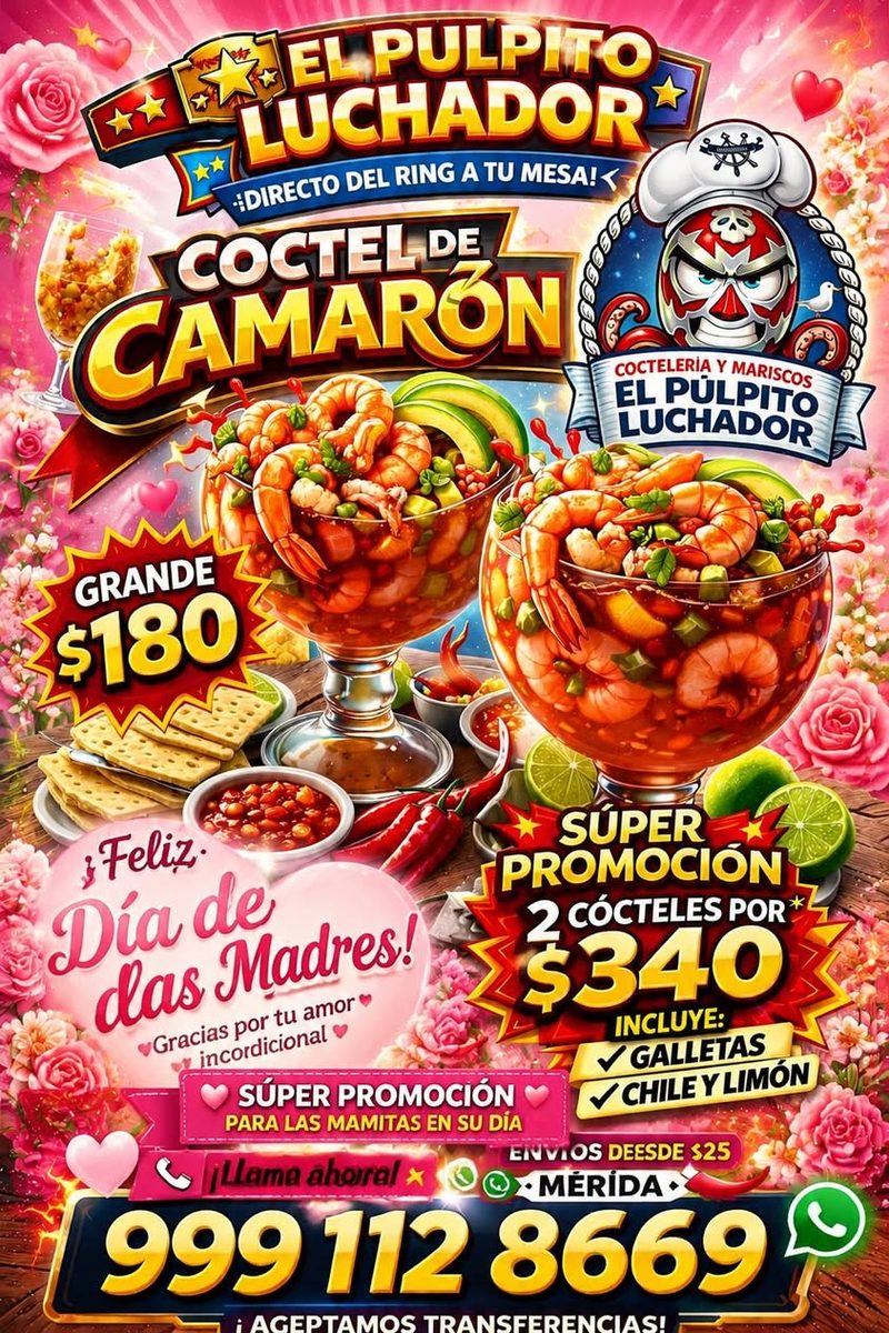 El Pálpito Luchador Mariscos Mérida