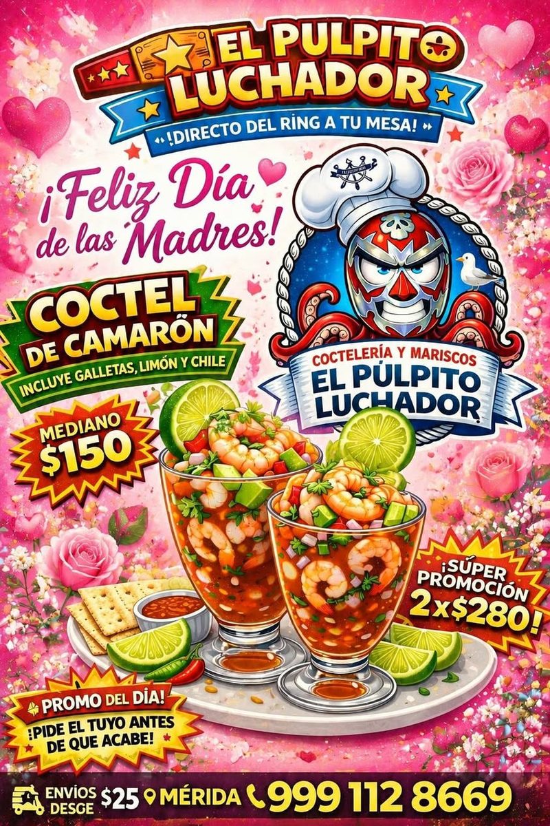 El Pálpito Luchador Mariscos Mérida