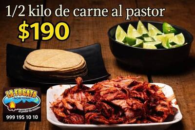 Carne al Pastor de La Fogata Norteña, 1/2 kilo por $190 — Pensiones