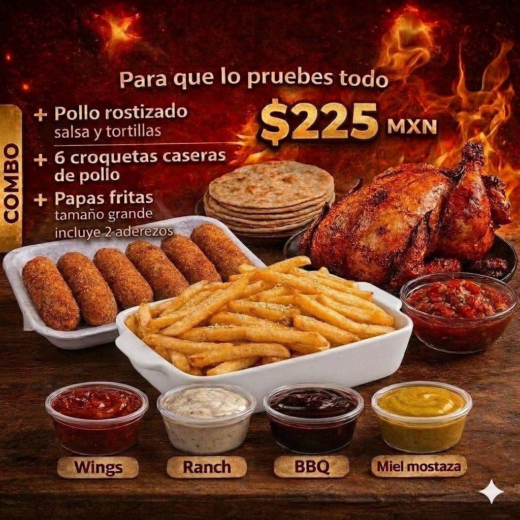 Pollo rostizado EL POLLO NICE, $165 y sorteo semanal