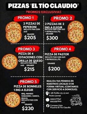 Pizzería El Tío Claudio - Pizzas y Promos — Pensiones