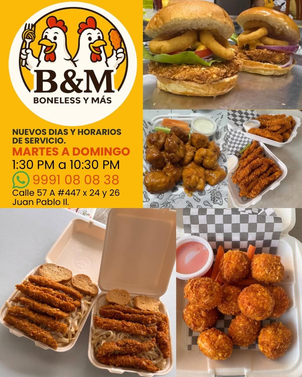 Nuevos Horarios en Boneless y Más