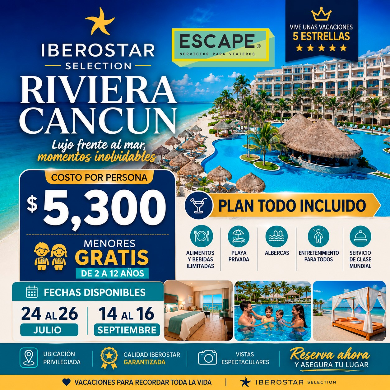 Paquetes de Lujo Todo Incluido: Iberostar Riviera Cancún y Sensira Resort & Spa