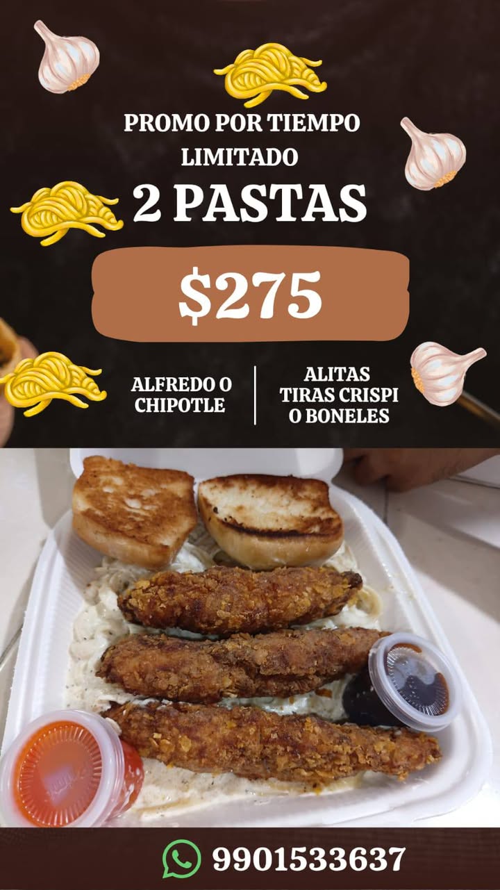 Pastas 11pm: Menú Especial de Boneles y Alitas con Salsas Gourmet