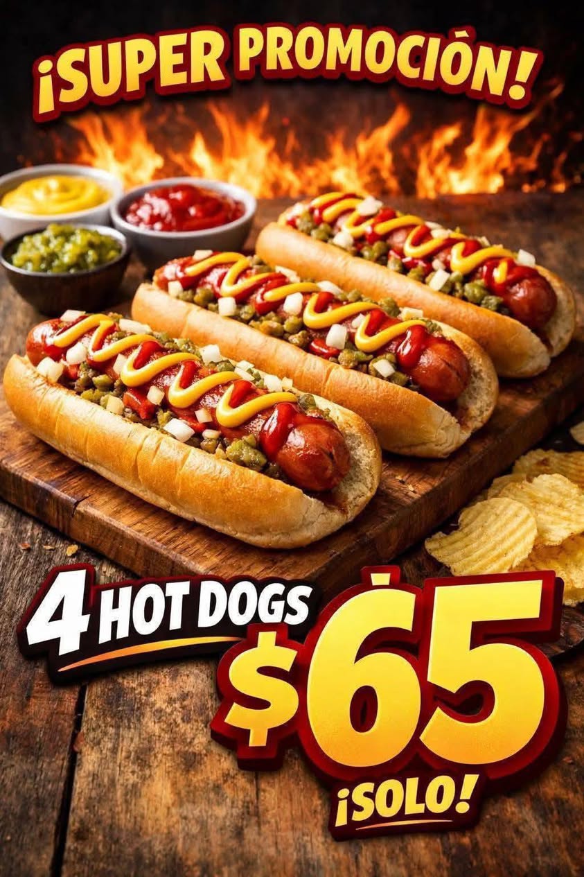 Perros Calientes, Hamburguesas, Papas y Waffles en Yucatán
