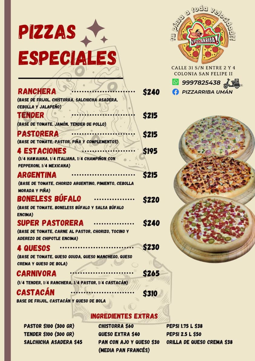 Pizzarriba UMÁN: Paquetes y promociones especiales para tu antojo