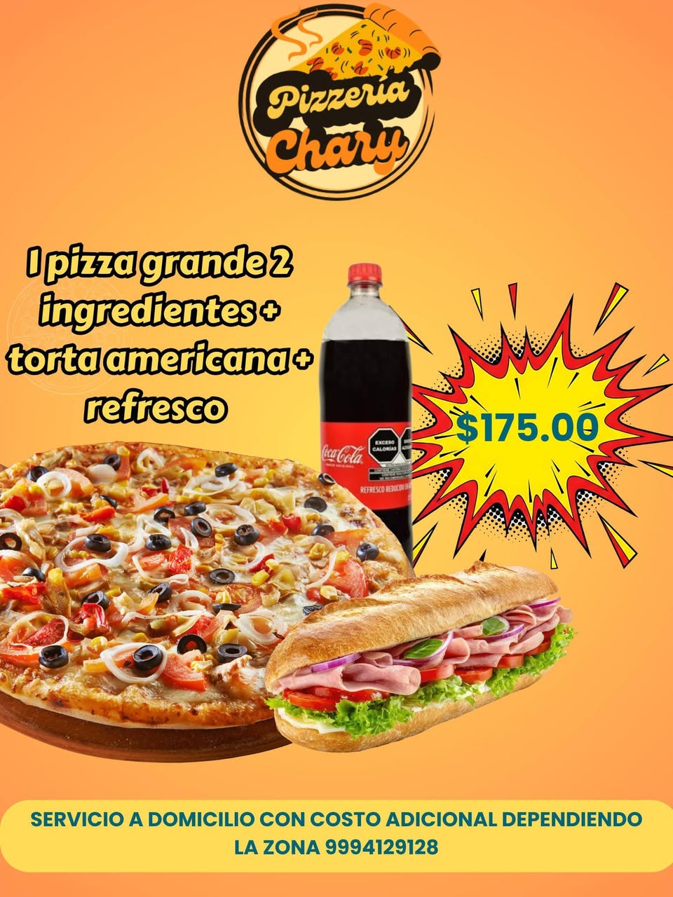 Pizzería Chary: Pizza Grande de Pastor de Trompo con Piña