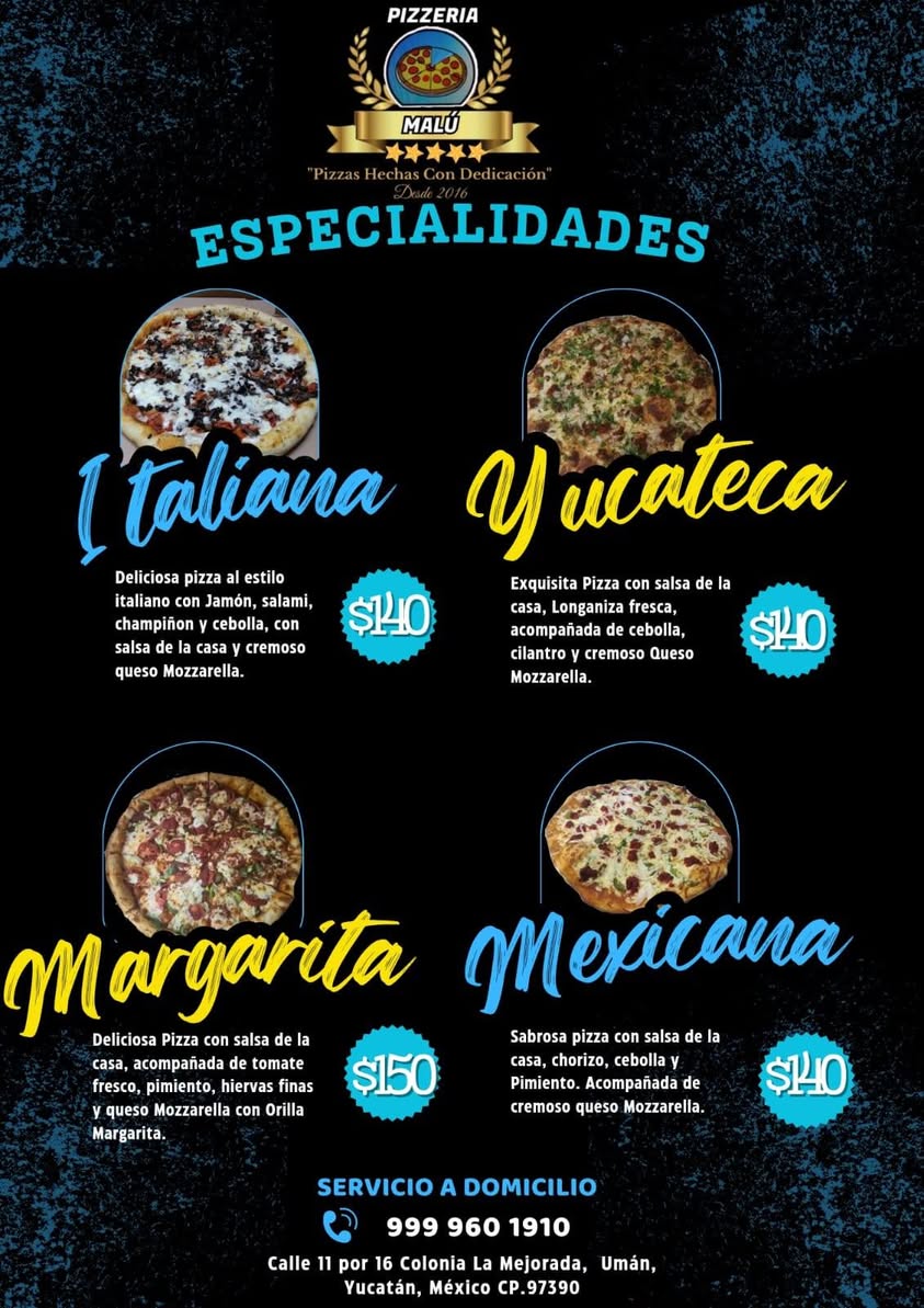 Pizzería Malu: Pizzas hechas con dedicación desde 2016