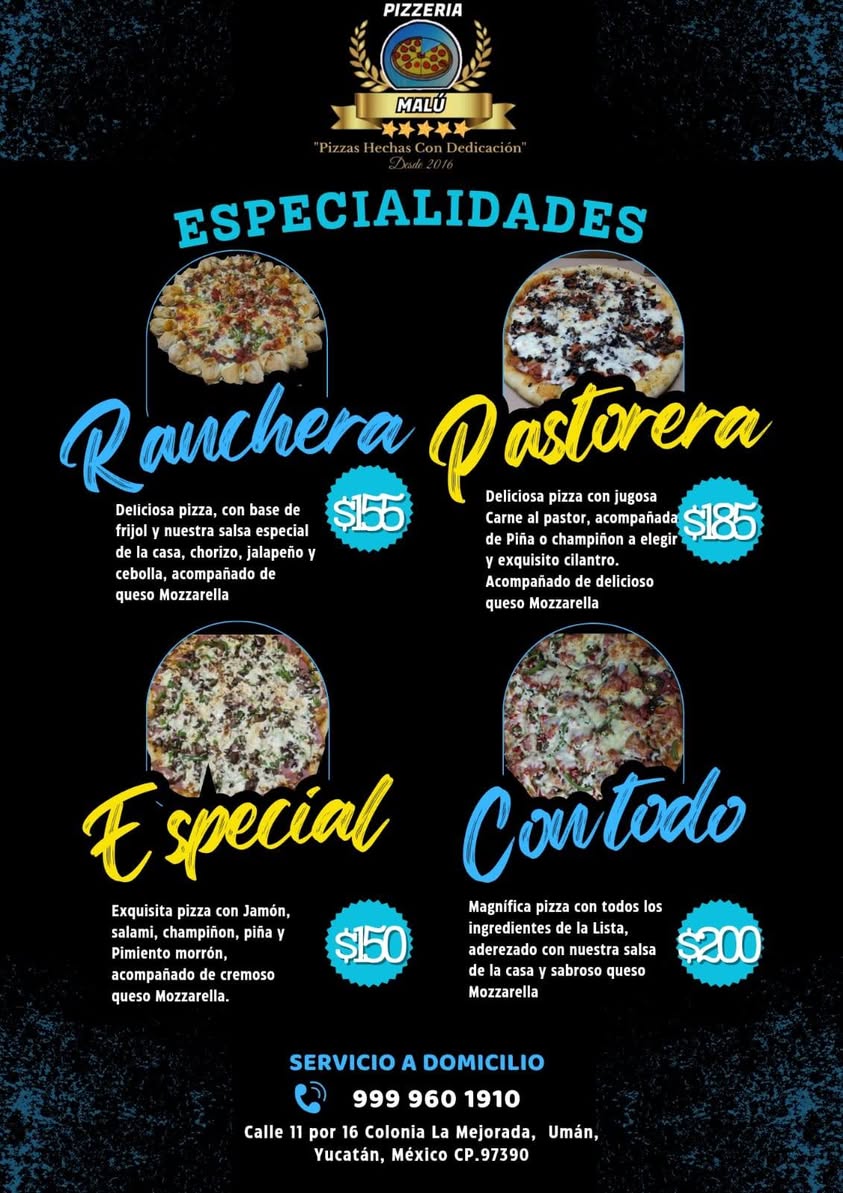 Pizzería Malu: Pizzas hechas con dedicación desde 2016