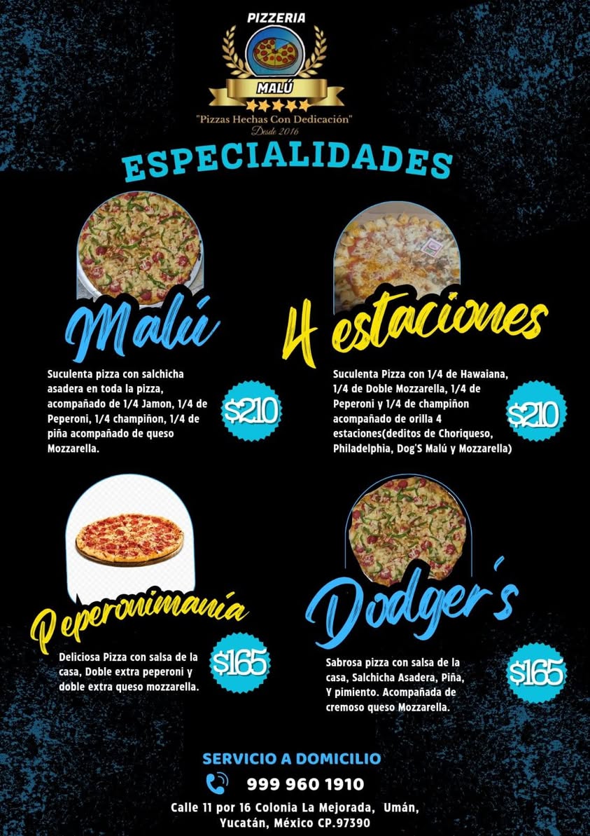 Pizzería Malu: Pizzas hechas con dedicación desde 2016