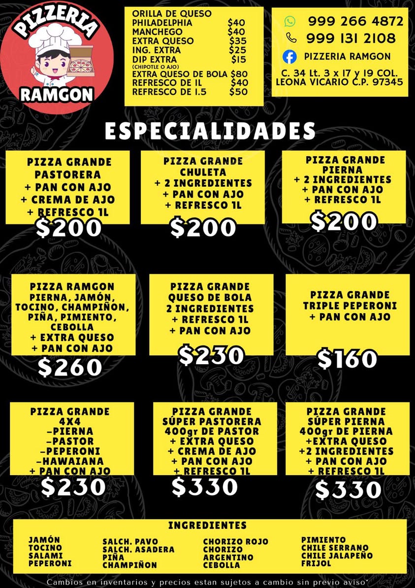 Pizzería Ramgon: Pizzas, Monchosos y Comida para Compartir en Yucatán