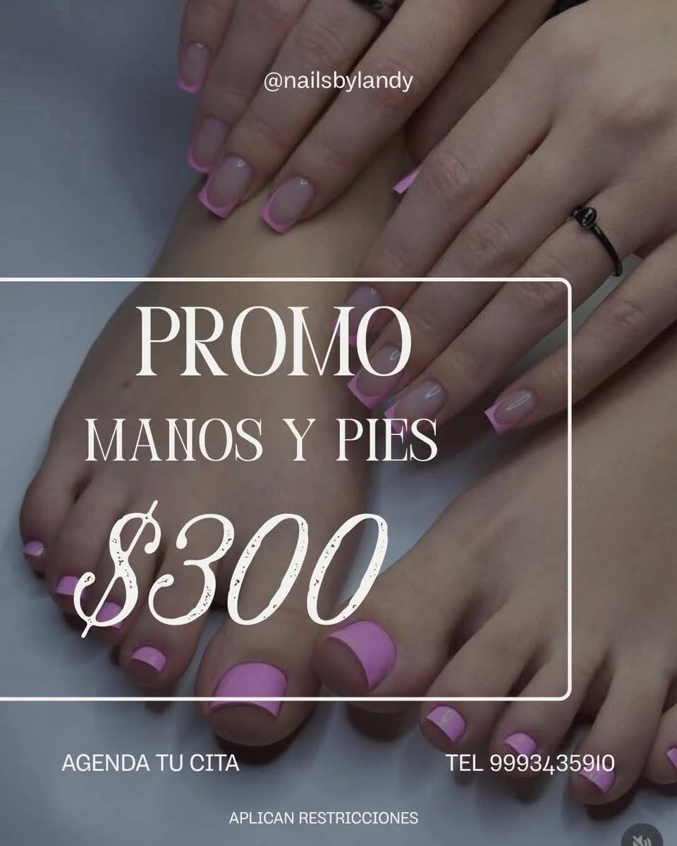 Promoción de uñas manos y pies por $300 con servicio a domicilio