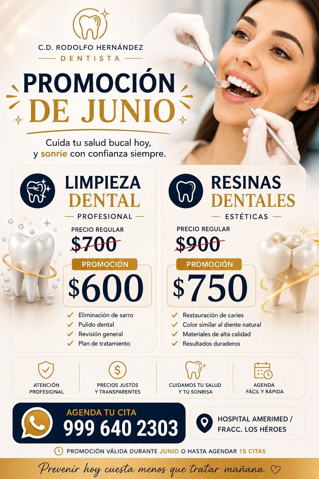 Promoción Dental Junio Hospital Amerimed