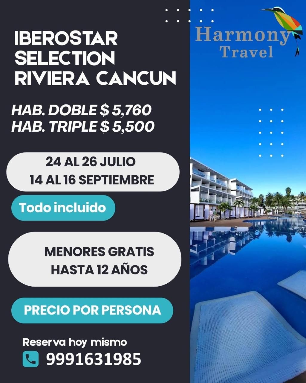 Promoción Iberostar Selection Riviera Cancún 2026: Viaje con dos menores gratis