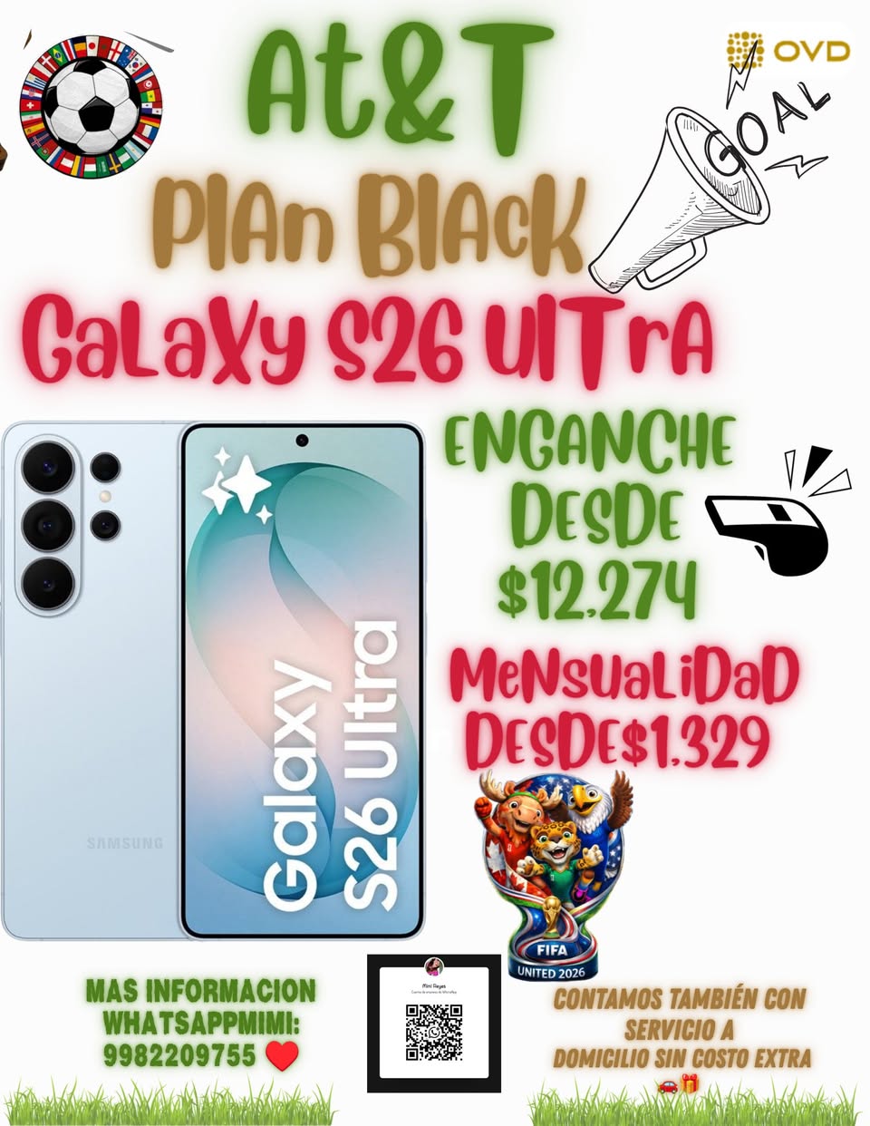 Promoción Mundialista Samsung Galaxy S26 Ultra con AT&T