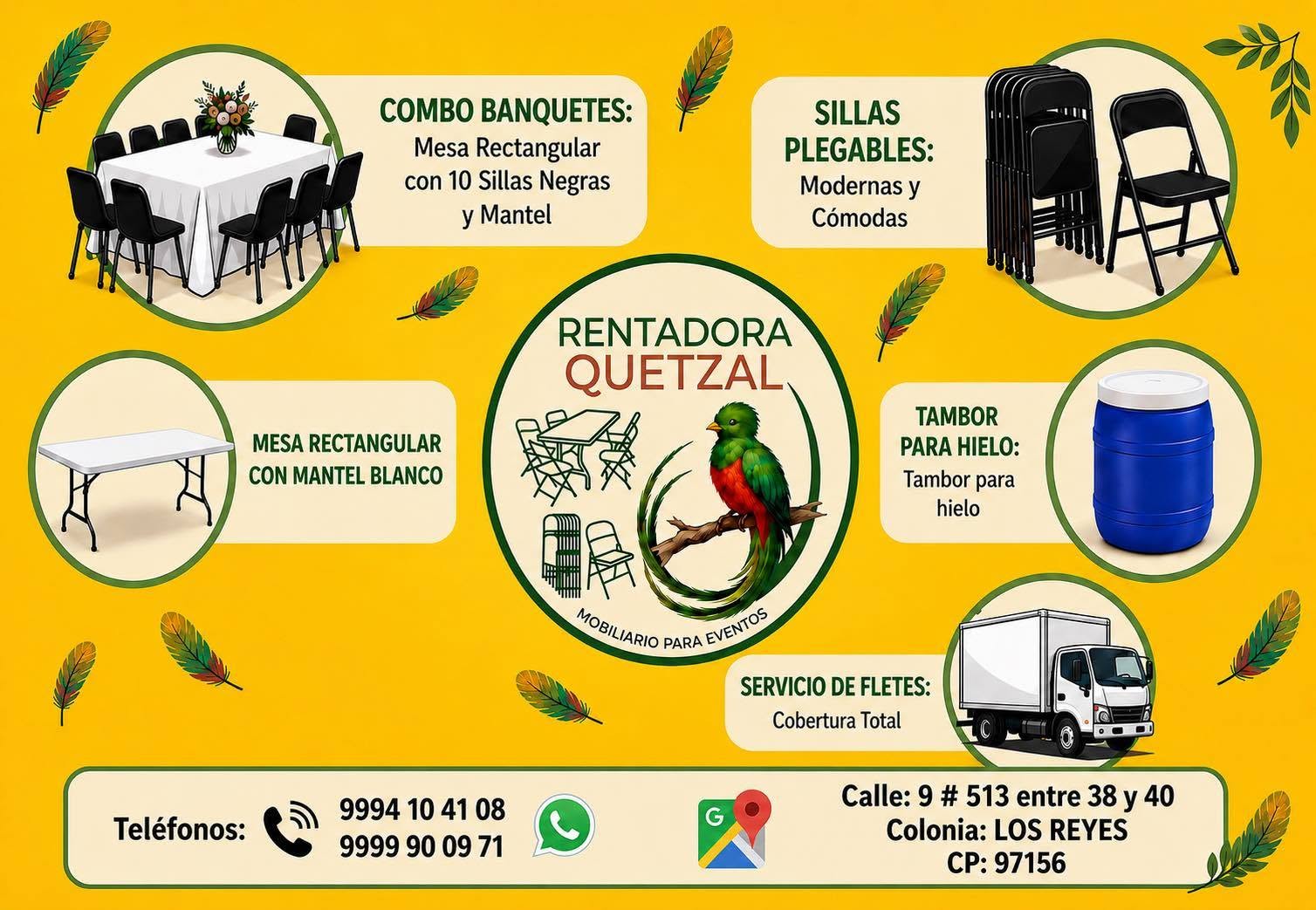 RENTADORA QUETZAL - Alquiler de mobiliario