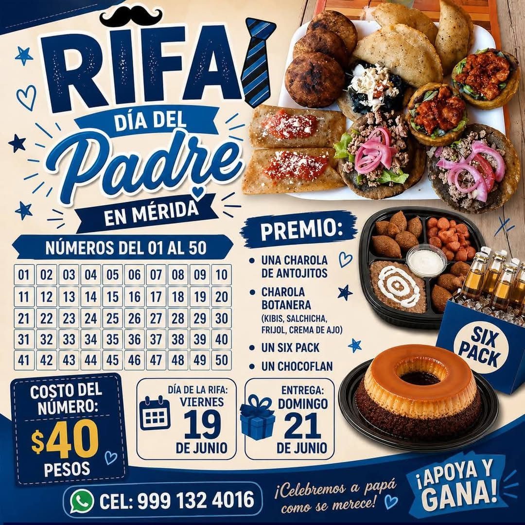 Rifa Día del Padre, Charola de Antojitos — Vergel