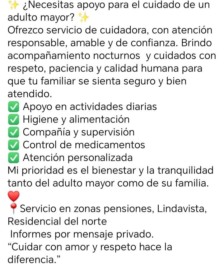 Servicio de Cuidadora para Adulto Mayor