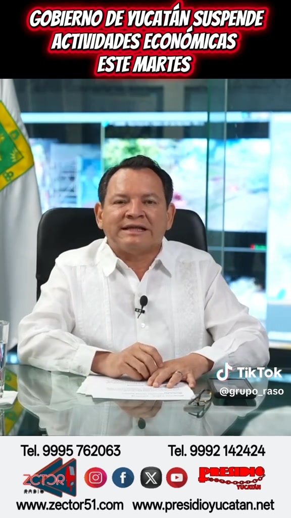 Suspensión de Actividades Económicas por el Gobierno de Yucatán este martes
