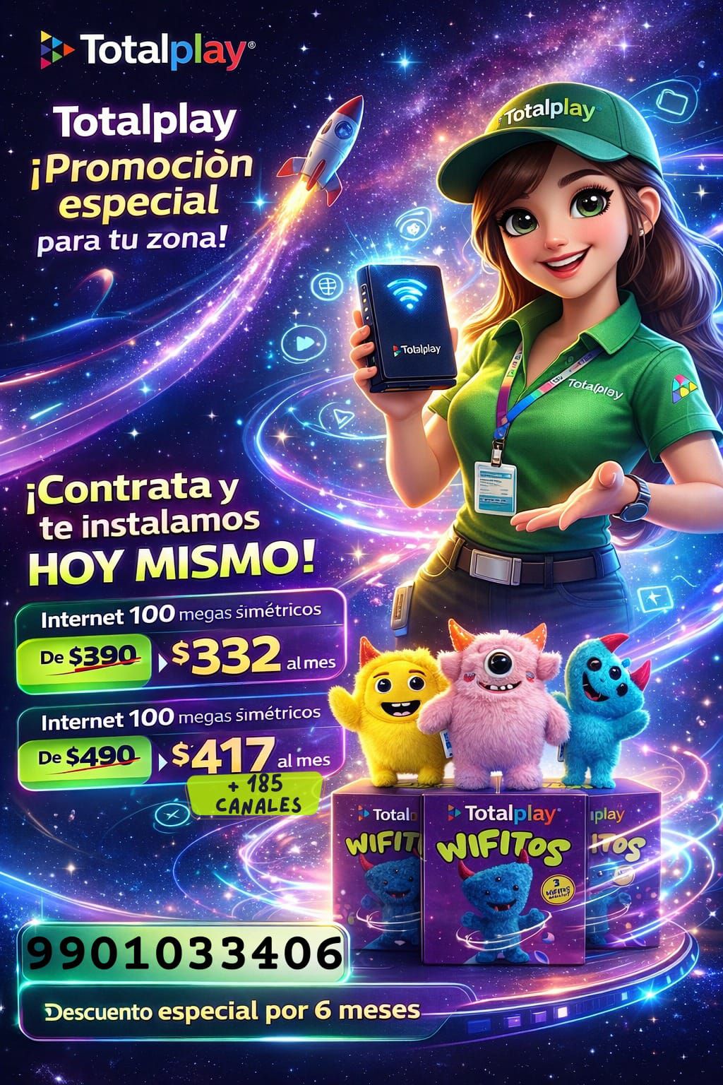 Totalplay e Instalación Express: Internet 100 Megas Simétricos