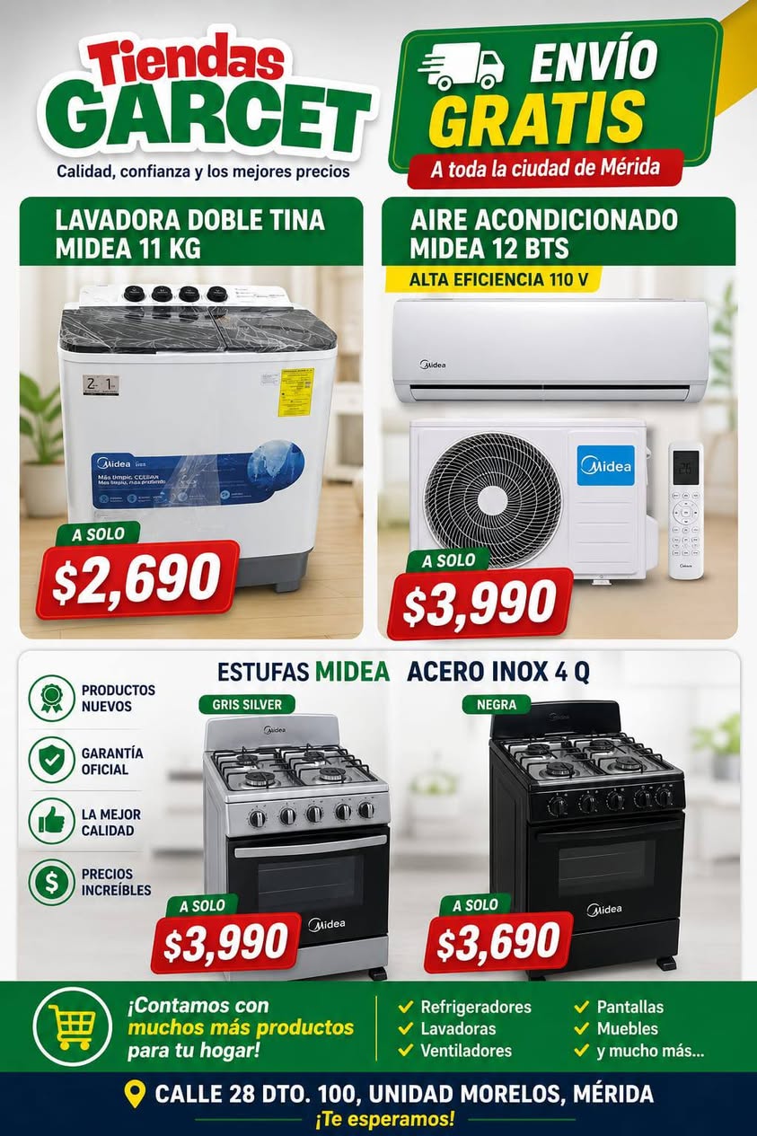 Variedad de Electrodomésticos y Muebles para el Hogar con Envíos Gratuitos