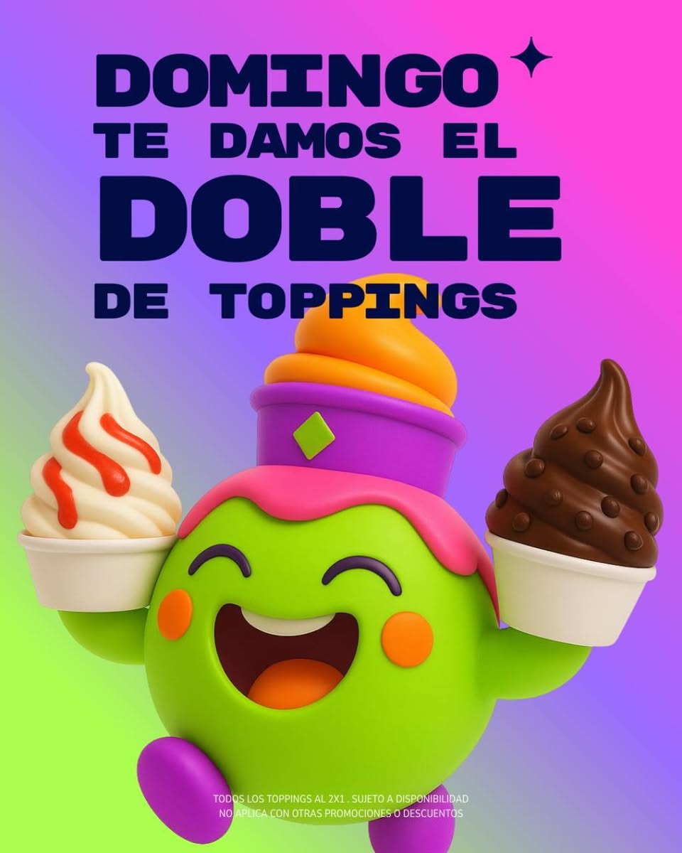 Yelado Mérida Helado Suave con Toppings
