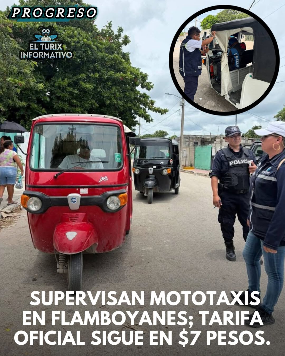 Realizan operativos de verificación a mototaxis en Flamboyanes; tarifa sigue en $7