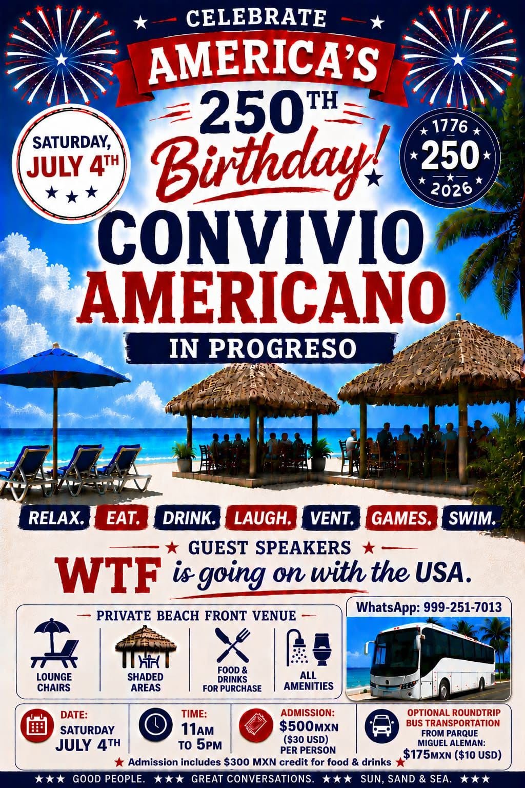 Convivio Americano en Progreso celebrará el 250 cumpleaños de EE. UU.