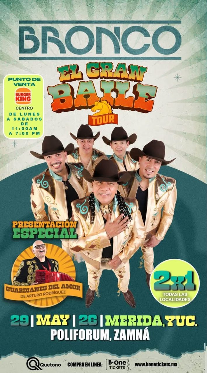 Ultimos boletos al 2x1 para ver a Bronco en el Poliforum Zamna